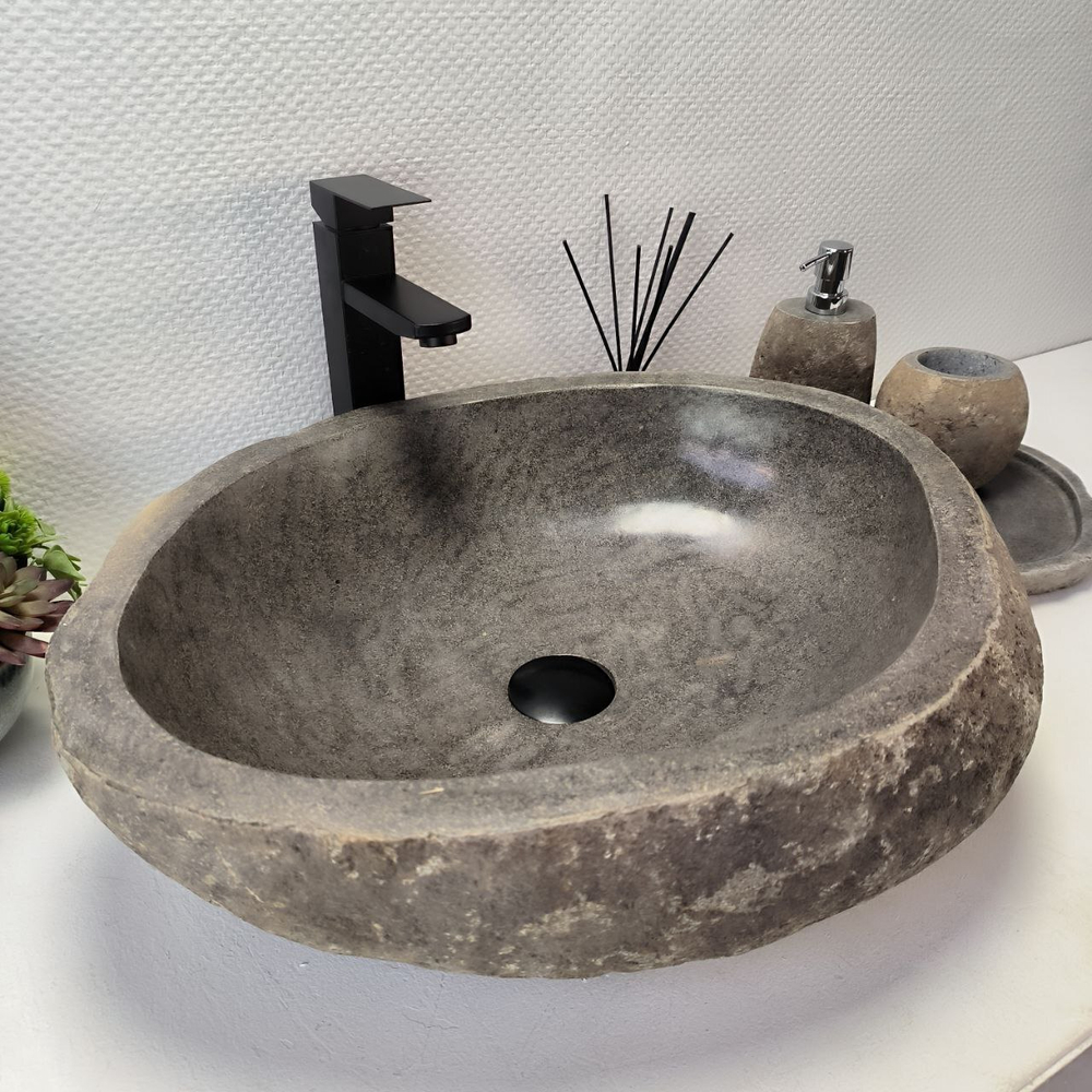 Раковина из речного камня RS63373 (55*47*16) 0123