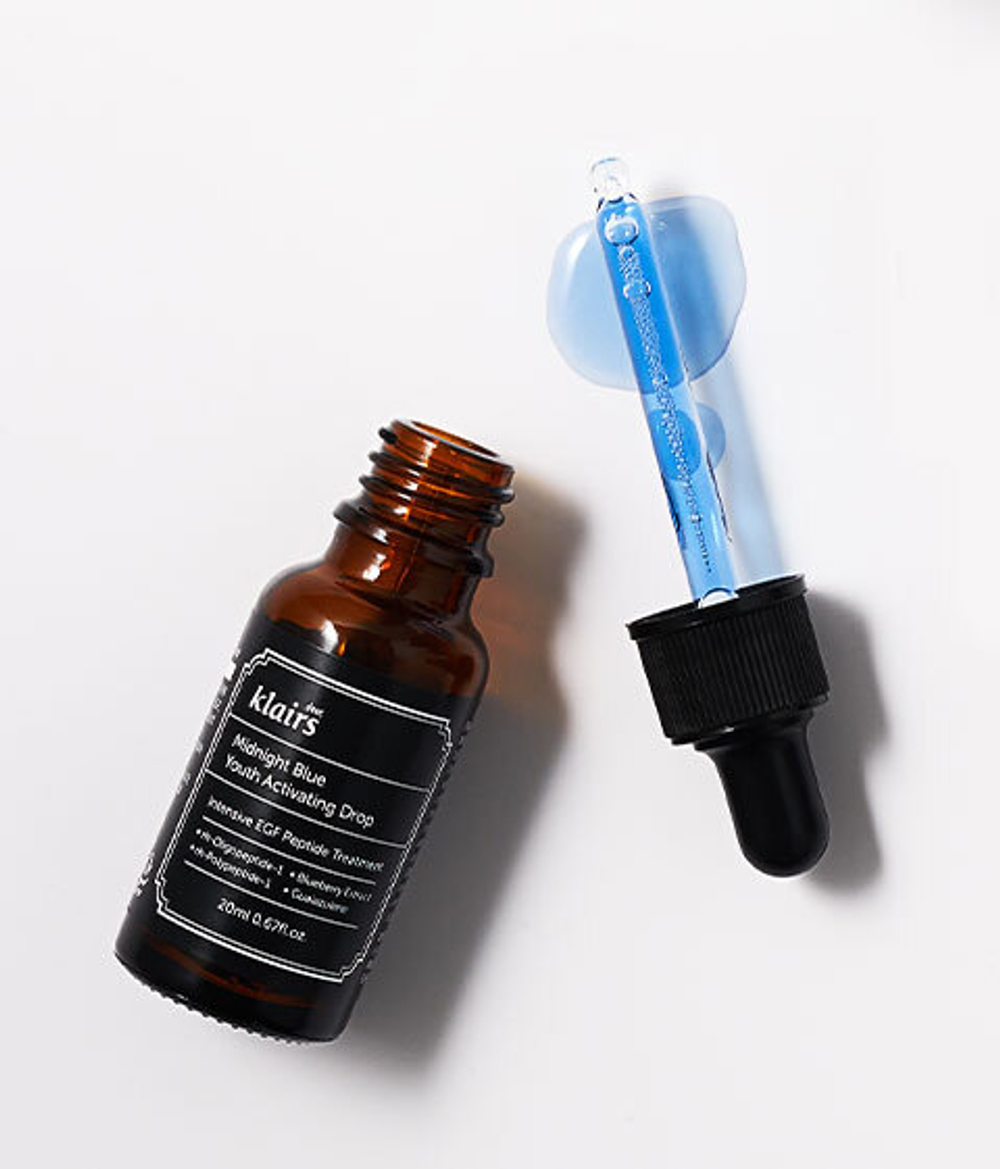 Dear, Klairs Midnight Blue Youth Activating Drop регенерирующая сыворотка с пептидами