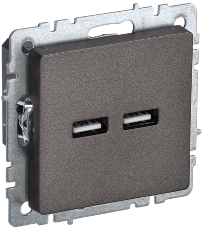 BRITE Розетка USB A+A 5В 3,1А РЮ10-1-БрТБ темная бронза IEK