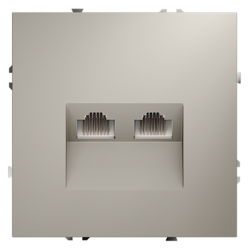 Розетка компьютерная встраиваемая VOLTUM S70 двойная RJ45+RJ45 кат.6, (кашемир)