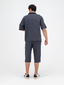 Костюм льняной с шортами. Графит