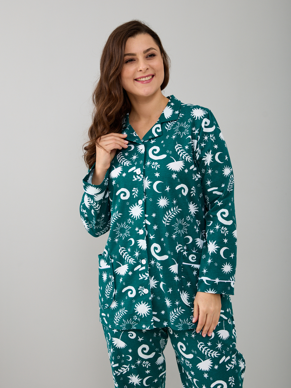 Пижама с брюками КБ-093/ночь-изумрудный