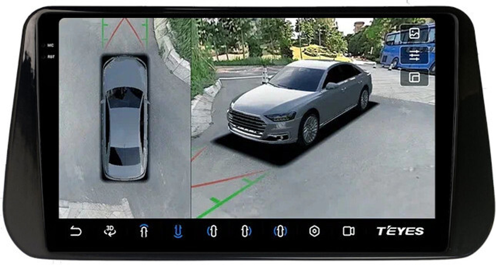 Магнитола для Hyundai Santa Fe 2020+ - Teyes CC3-2K-360 на Android 10, 2K QLED, 6Гб+128Гб, CarPlay, 4G SIM-слот, 4 камеры в комплекте