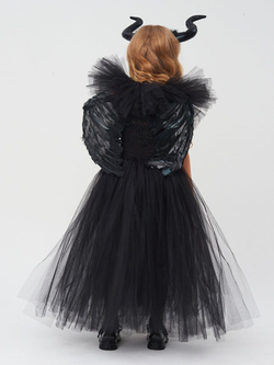 Костюм платье рога крылья Малефисента на Хэллоуин