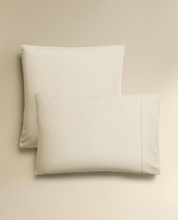 ZARA HOME НАВОЛОЧКА ИЗ ХЛОПКА ПЕРКАЛЬ (300 НИТЕЙ), ЭКРЮ