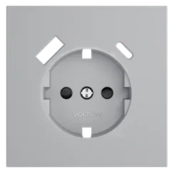 Накладка для розетки с заземлением и защитными шторками, с USB A+C, S70 (серый) vls001016
