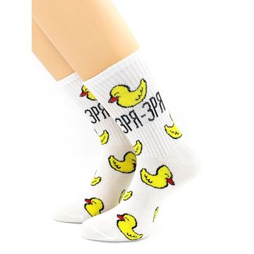 Носки с надписью "ЗРЯ-ЗРЯ" белые Hobby Line