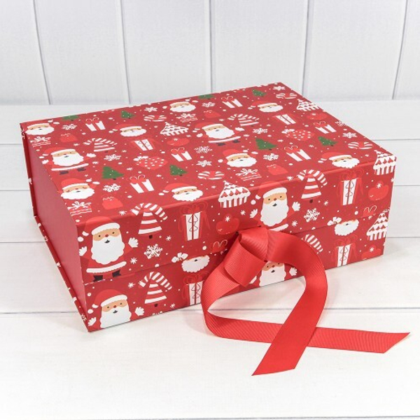 
          Коробка 33 х 25 х 12 см "Новый год" на магнитах Складная (Красный)