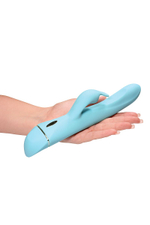 Голубой вибратор OVO K6 с клиторальным стимулятором (Цвет: голубой)