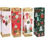 Пакет под бутылку «Зимний вечер» 11*38*11 см, микс