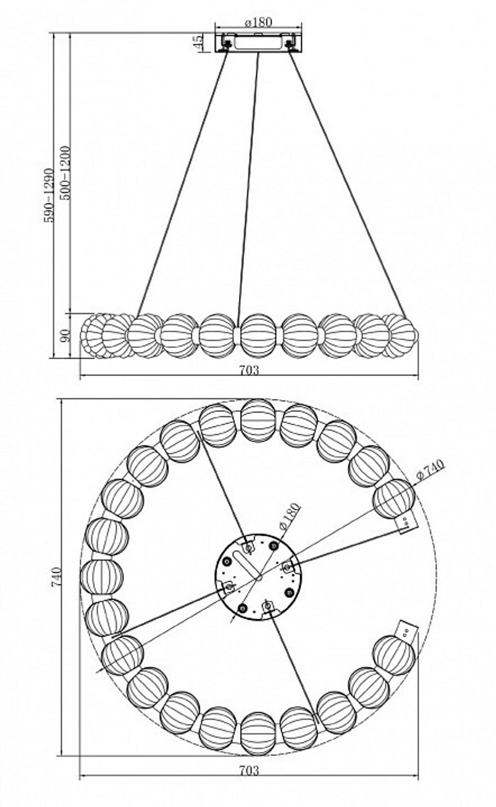 Подвесной светильник Maytoni Amulet MOD555PL-L26CH4K