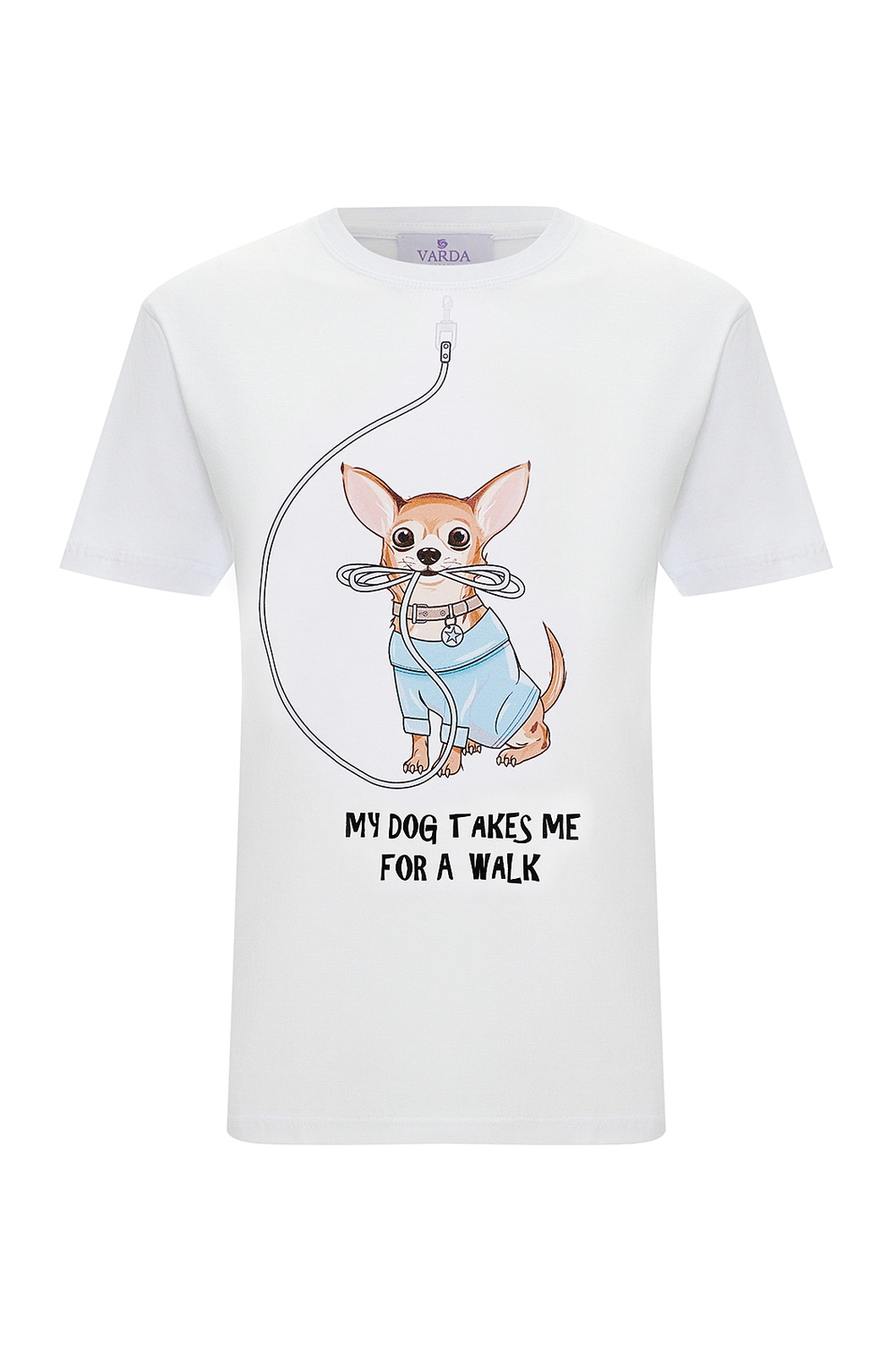 Children's white T-shirt with a dog