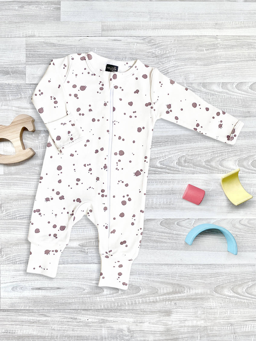 Комбинезон Mjölk Sleep and Play Кляксы, на манжетах, уценка