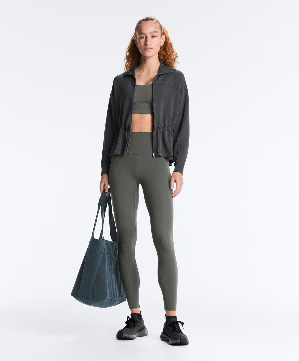 Oysho Спортивный бюстгальтер с бретелями на спине, темно-антрацитовый