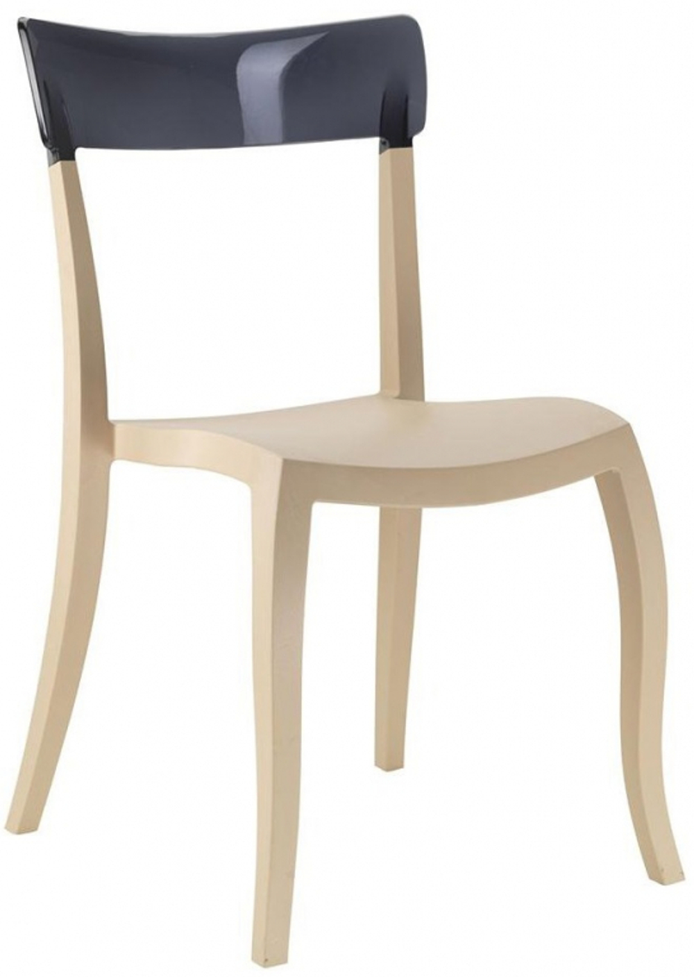 Стул пластиковый Papatya Hera-S, песочный, дымчатый