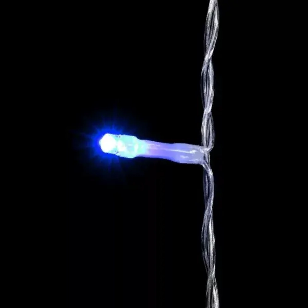 Светодиодный занавес 2*2 м., 400 синих LED ламп, облегченный, прозрачный провод ПВХ, LTC (PCL400NOT-10-2B)