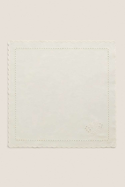 ZARA HOME УПАКОВКА САЛФЕТОК С ВЫШИВКОЙ (УПАКОВКА ИЗ 2 ШТУК), ЭКРЮ
