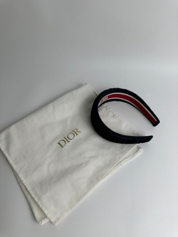 Ободок Christian Dior Navy Blue Velvet