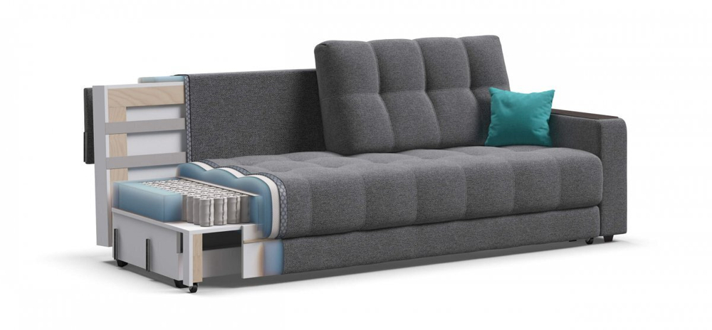 Диван Босс Рогожка Мальмо серый