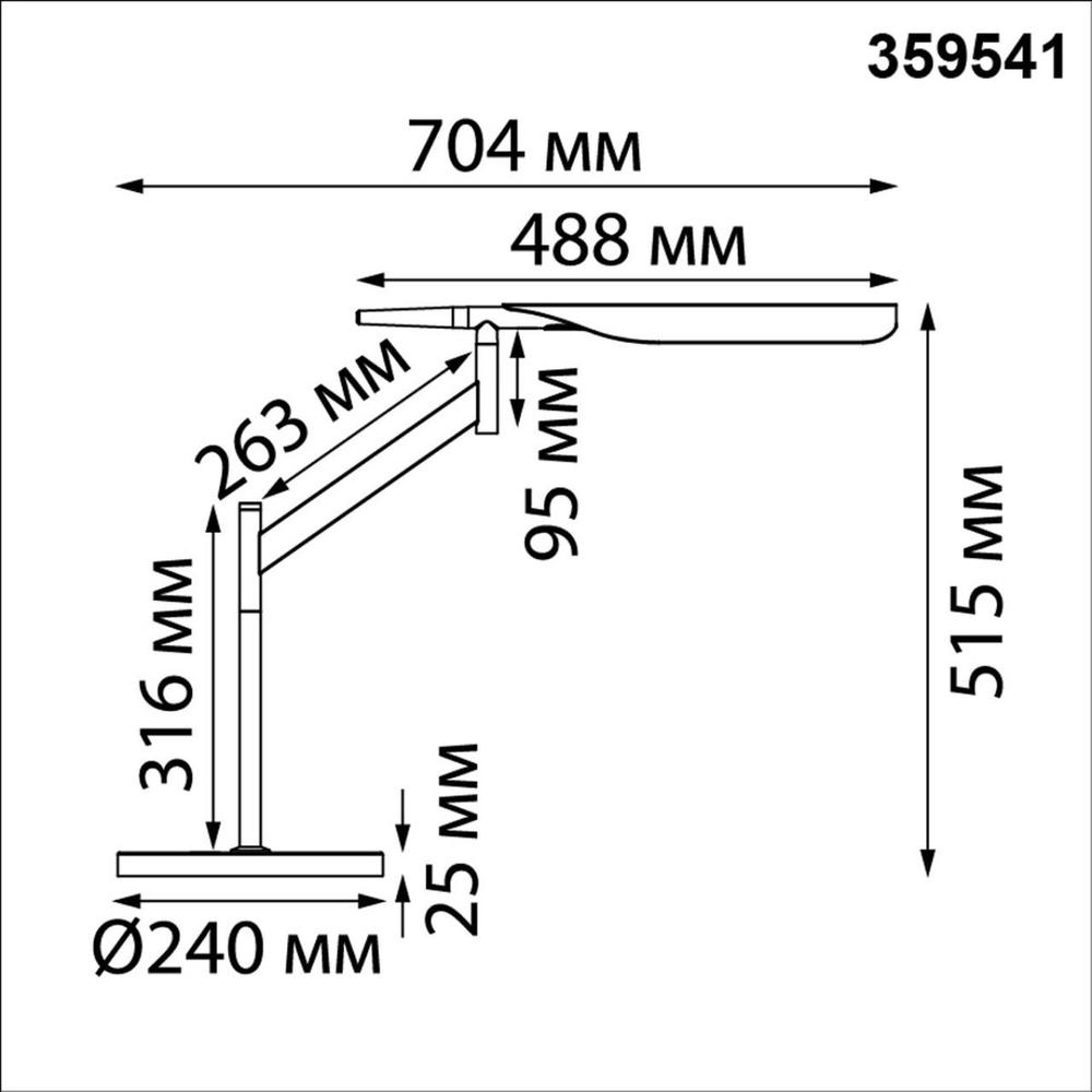 359541 LEDO NT25 000 черный Лампа настольная диммир. со сменой цвет. темпер. (управление- сенсор) IP20 LED 14W 100-240V 2700К\4000К\6000К ALA