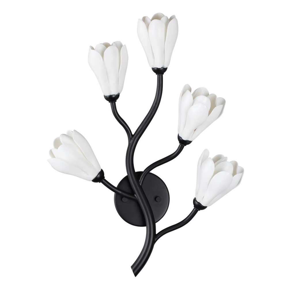 5090/5W MODERN ODL25 553 черный матовый/белый/фарфор Бра G4 LED 5*5W GARDI