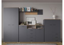 Комод Кассандра 100 дуб крафт золотой / антрацит