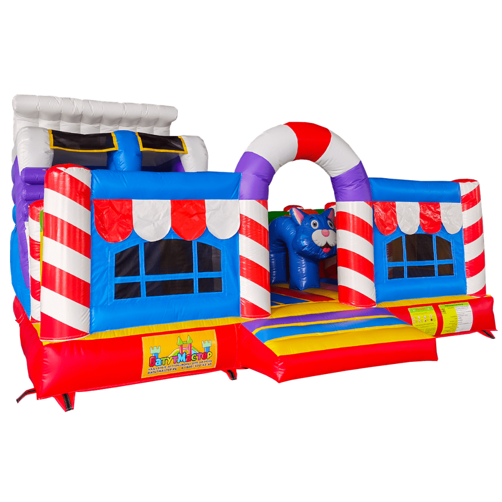 Коммерческий надувной батут «Веселый домик»,  6*5*4 м