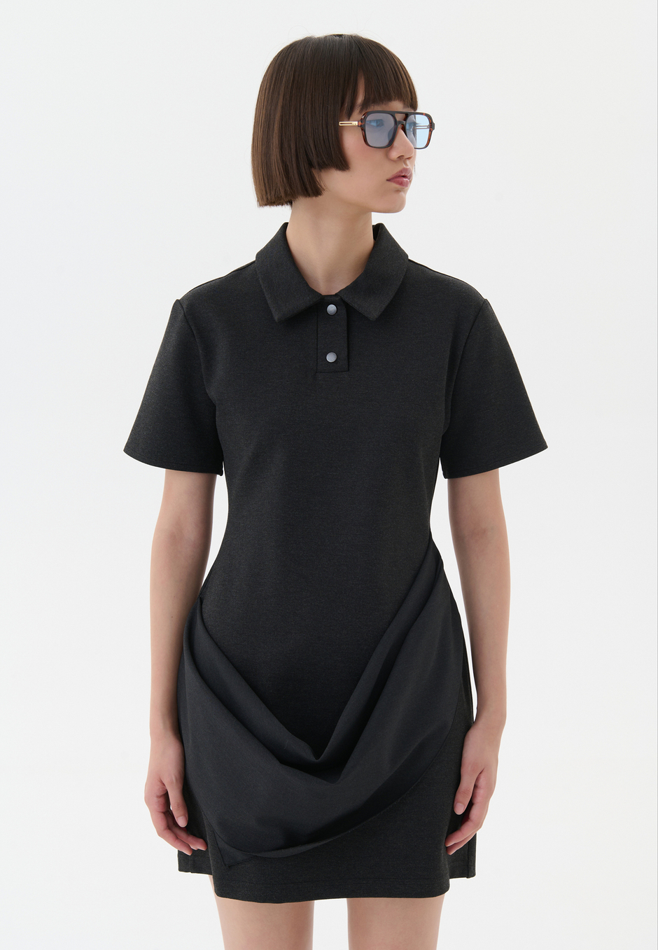 Платье поло с драпировкой
