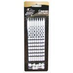 Свечи Точки и полосы, Белый/Черный, 0,6*12 см, 8 шт. с держат.