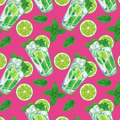 Лайм, мята, мохито коктейль