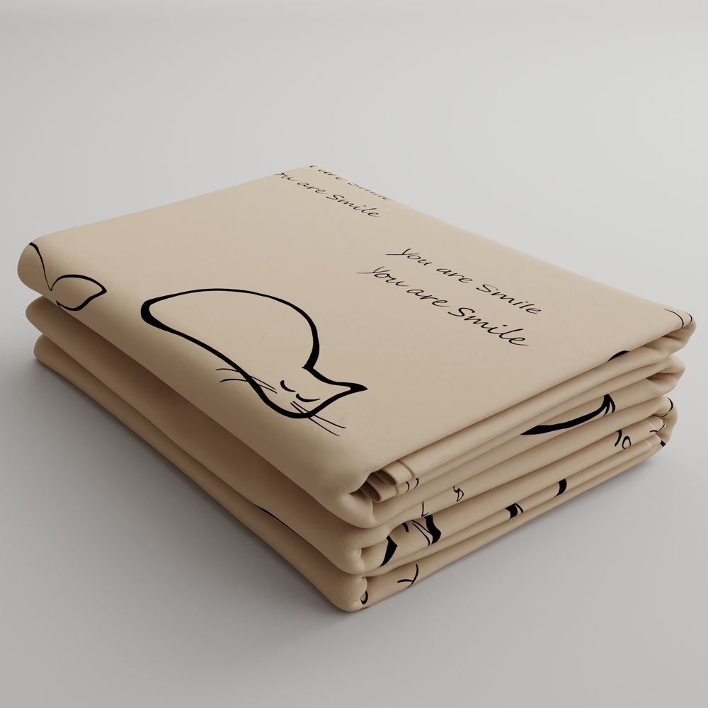 Пододеяльник перкаль Сказка "Котики (беж)" 1,5-спальный на молнии 145x215 см