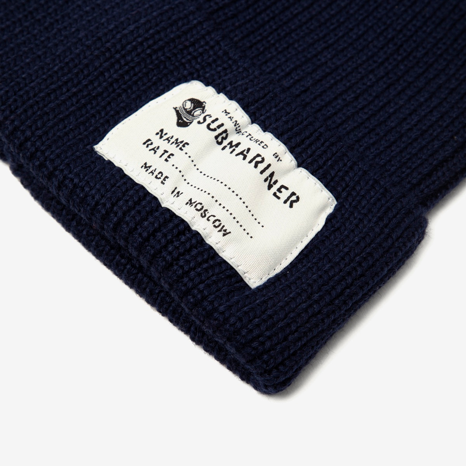 Beanie Hat Patch Name Navy