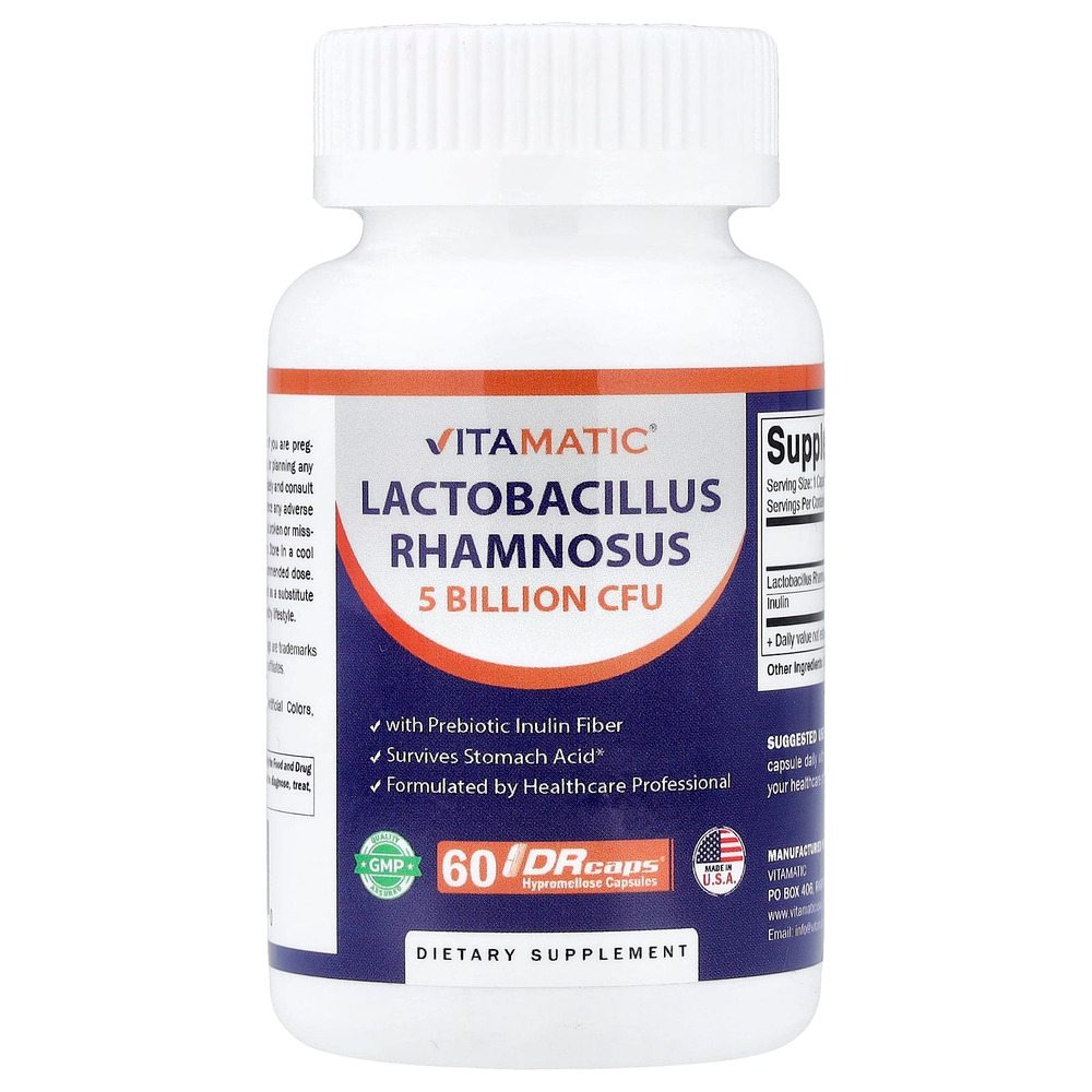 Vitamatic, Lactobacillus rhamnosus, 60 капсул с гипромеллозой DRcaps®