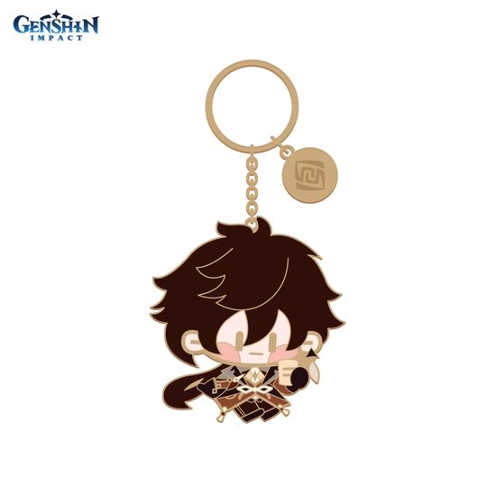 Брелок металический Chibi Character Metal Keychain Zhongli 6974096530380