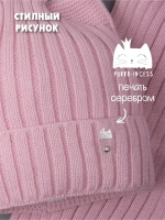 Шапка для девочки осенняя c ушками и снуд