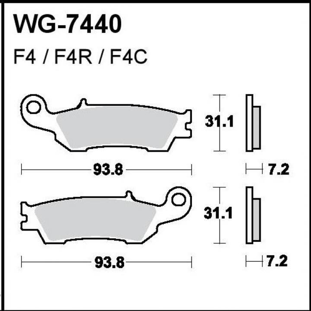 Колодки передние WRP Yamaha YZF 250/450 2007-19