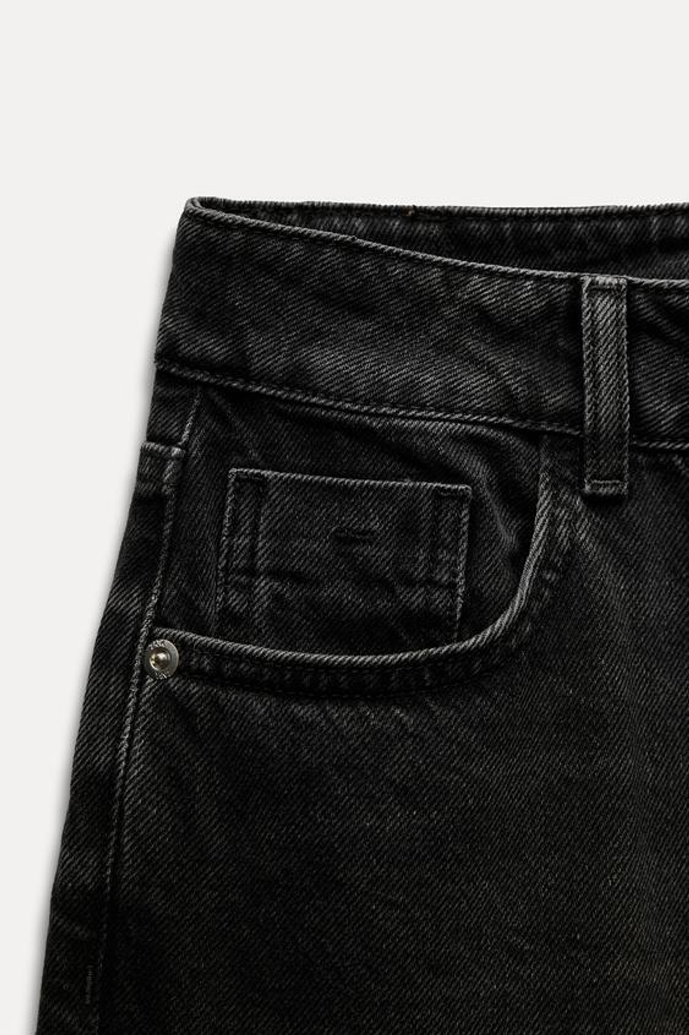 ZARA ДЖИНСЫ Z1975 ПРЯМОГО КРОЯ С ВЫСОКОЙ ПОСАДКОЙ, ЧЕРНЫЙ