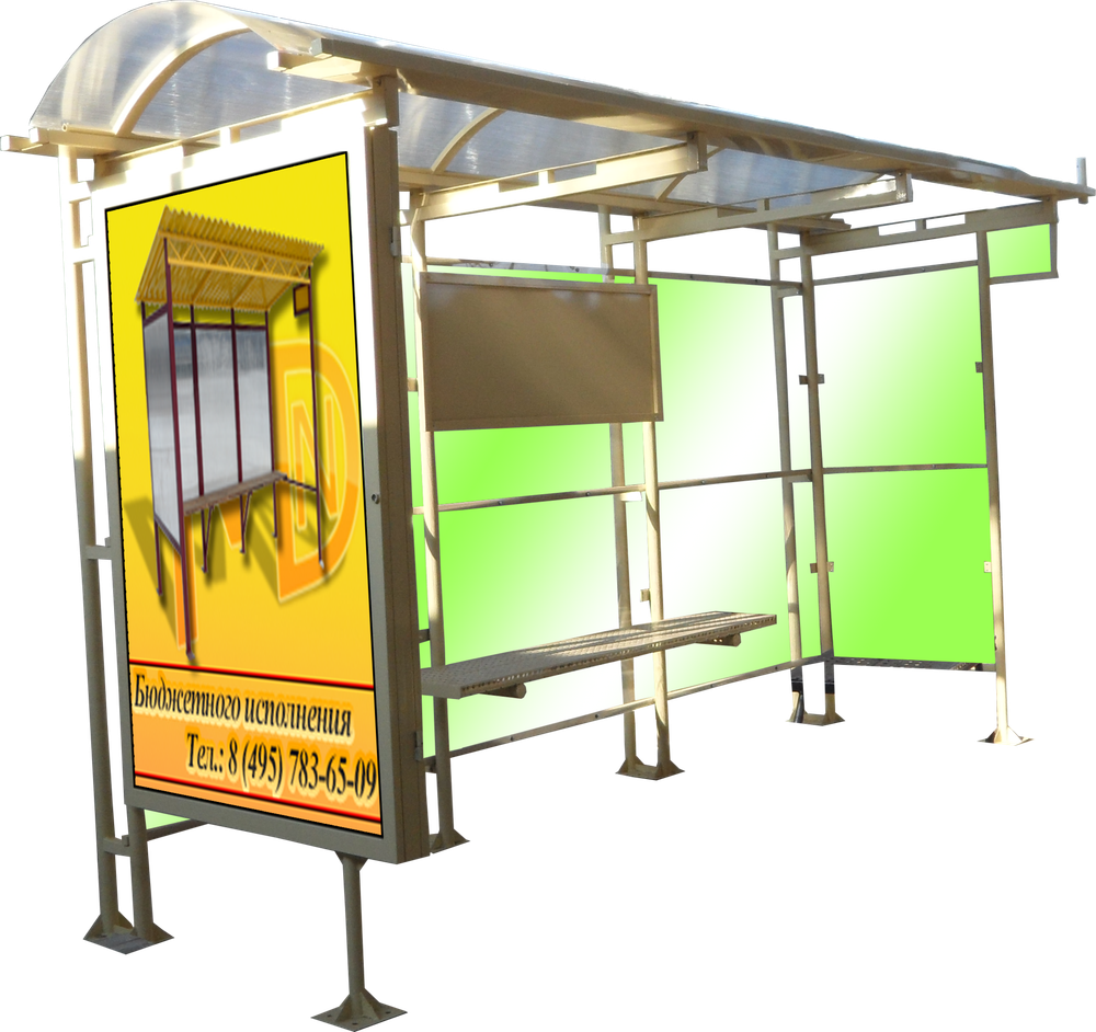 Остановочный павильон А-48 каленое стекло