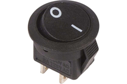 Клавишный круглый выключатель REXANT 250v 3а (2с) on-off черный micro (rwb-105, sc-214) 36-2510