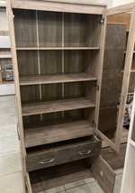 Стеллаж Дакота №2 серый крафт/тиз серый + полки (лдсп)