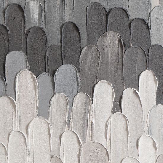 Панно декоративное с ручной росписью by feel, 140х70 см, черно-белое