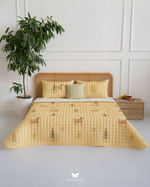 Комплект стеганного покрывала и 3 наволочек Soufiyan Tuscany Yellow Hermodr 130220310 Иран