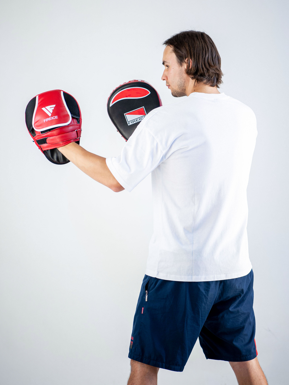 Лапы боксерские FIREICE, FLEX, красный