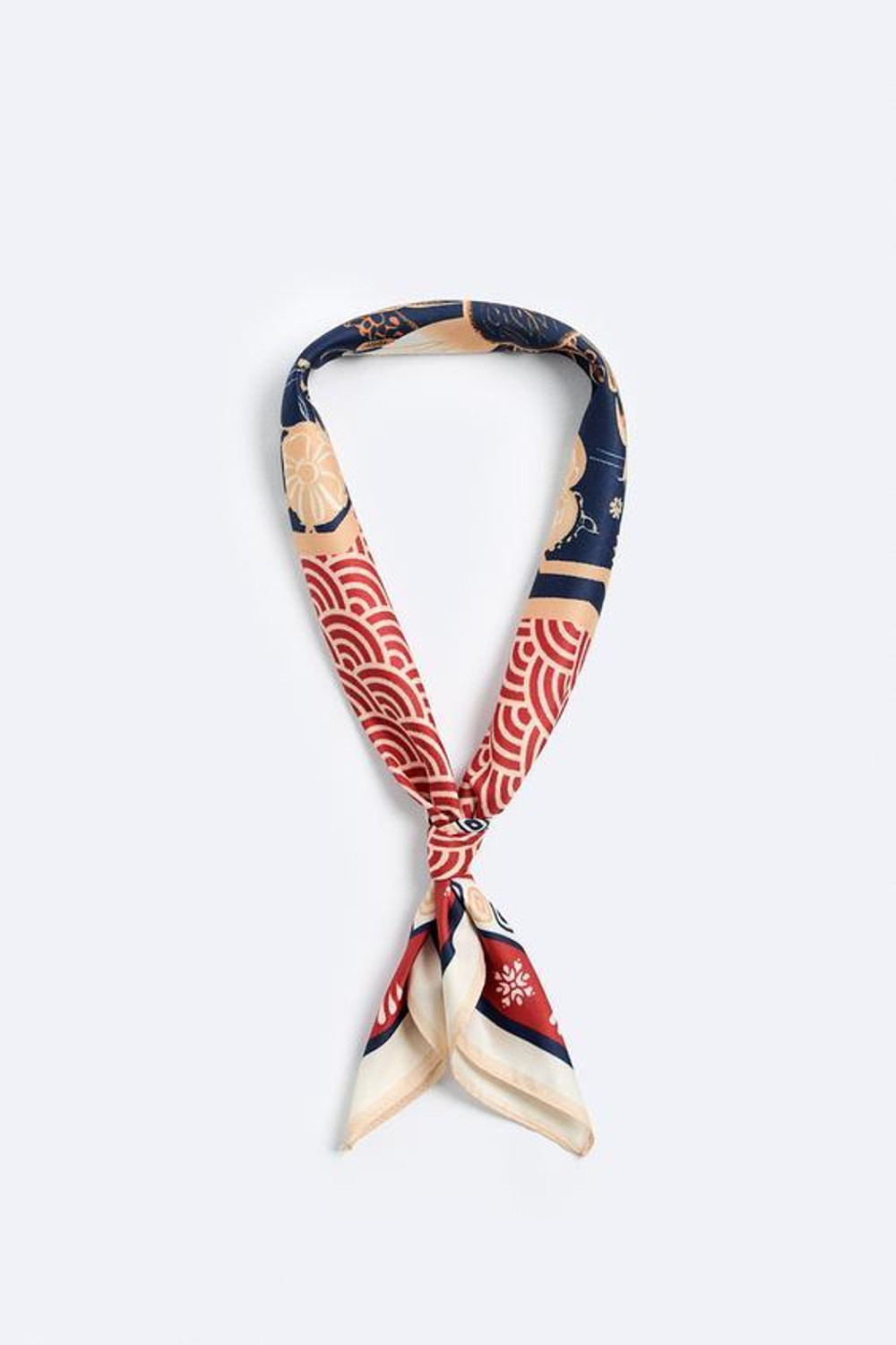 ZARA АТЛАСНАЯ БАНДАНА С ПРИНТОМ «ПЧЕЛЫ», РАЗНОЦВЕТНЫЙ