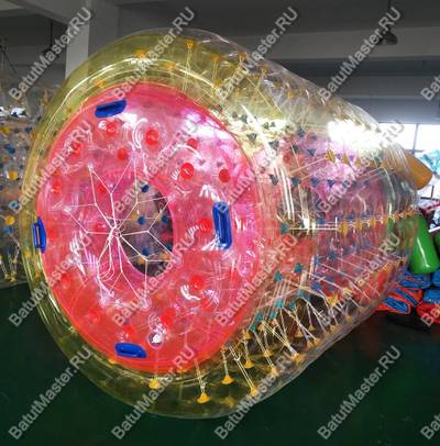 Аттракцион Водный роллер (Гидророллер) "Розово-оранжевый" ПВХ 2,2*2*2