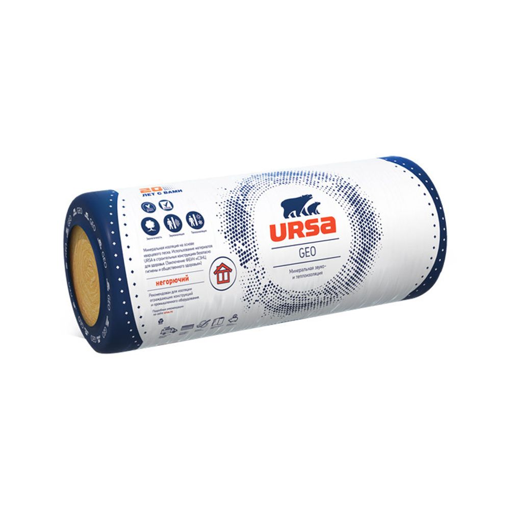 Утеплитель Ursa Geo М-11/50Ф 12500х1200х50 мм, 1 шт