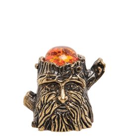 AM-1128 Наперсток «Пень» (латунь, янтарь)