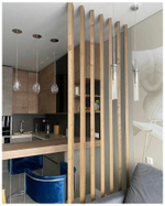 Декор из реек в кухне из Ясеня 40х100мм