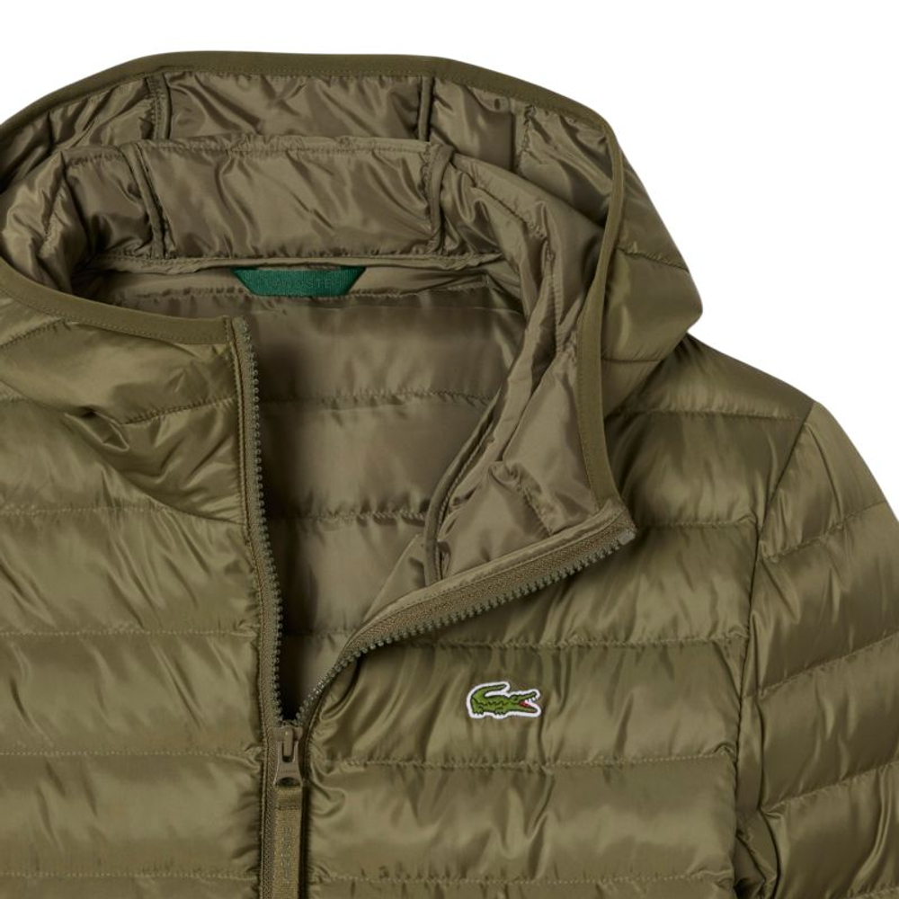 Куртка теннисная Lacoste Water-Repellent Quilted Puffed - khaki green