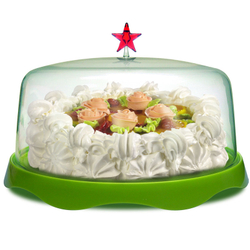 Тортовница подарочная merry tray большая зеленая